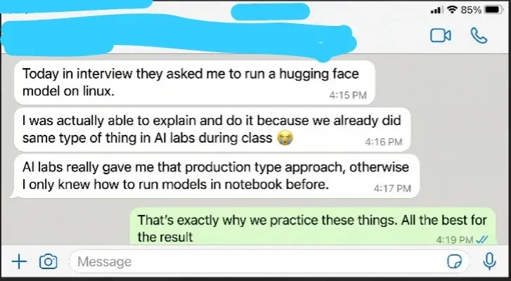 infraone whatsapp review image